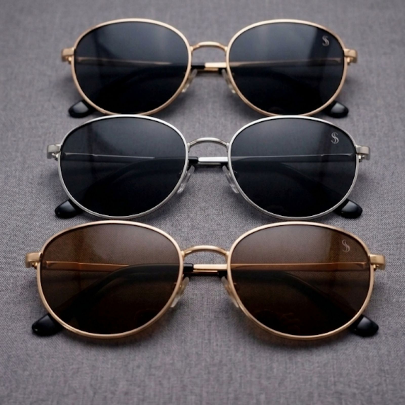 Gold Frame Black Lens Sunglasses